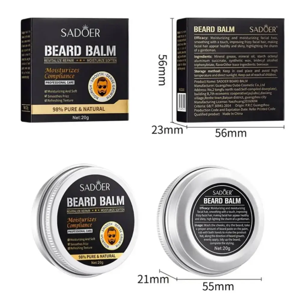 Beard Balm Revitalize Repair Moisturize Soften (SADOER)