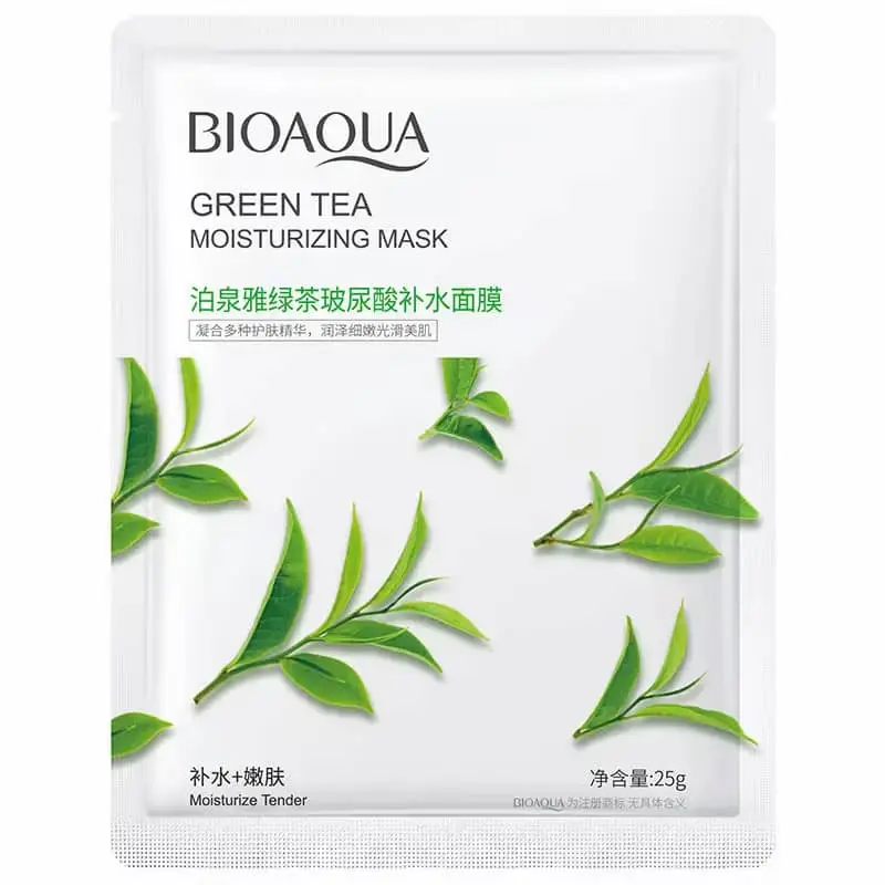 ماسك الشاي الأخضر وحمض الهيالورونيك المرطب والمطهر للبشرة (BIOAQUA)