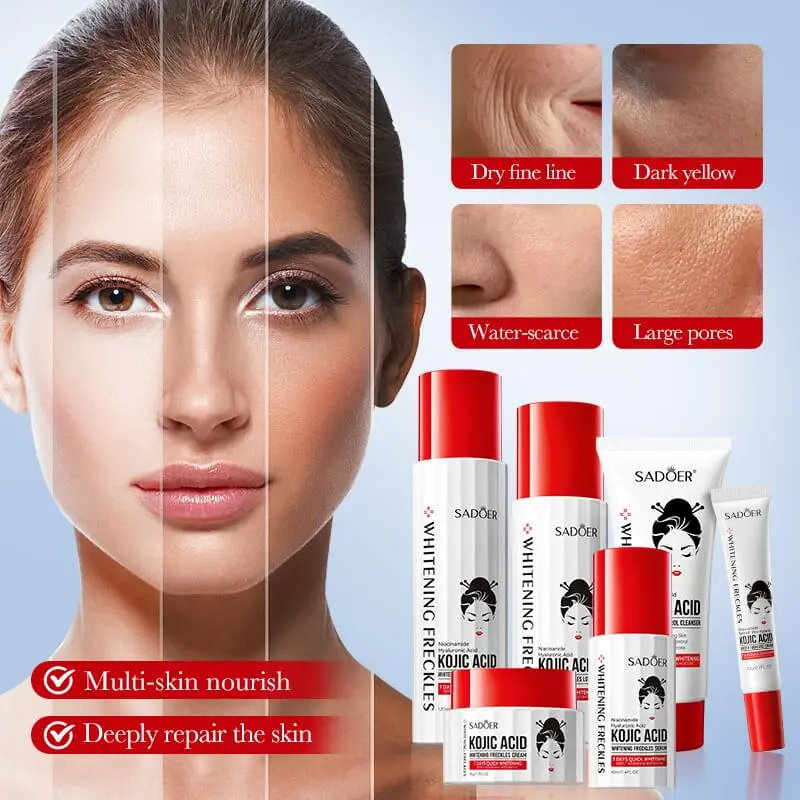 Coffret 6 Pièces Acide Kojique Éclaircissant Anti-Taches (SADOER)