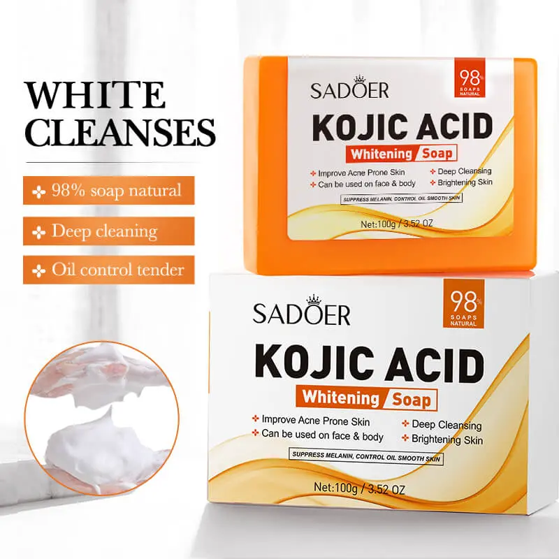 صابون SADOER بحامض الكوجيك الطبيعي لتفتيح البشرة وتنظيفها العميق (SADOER Kojic Acid Whitening Soap - 100g)