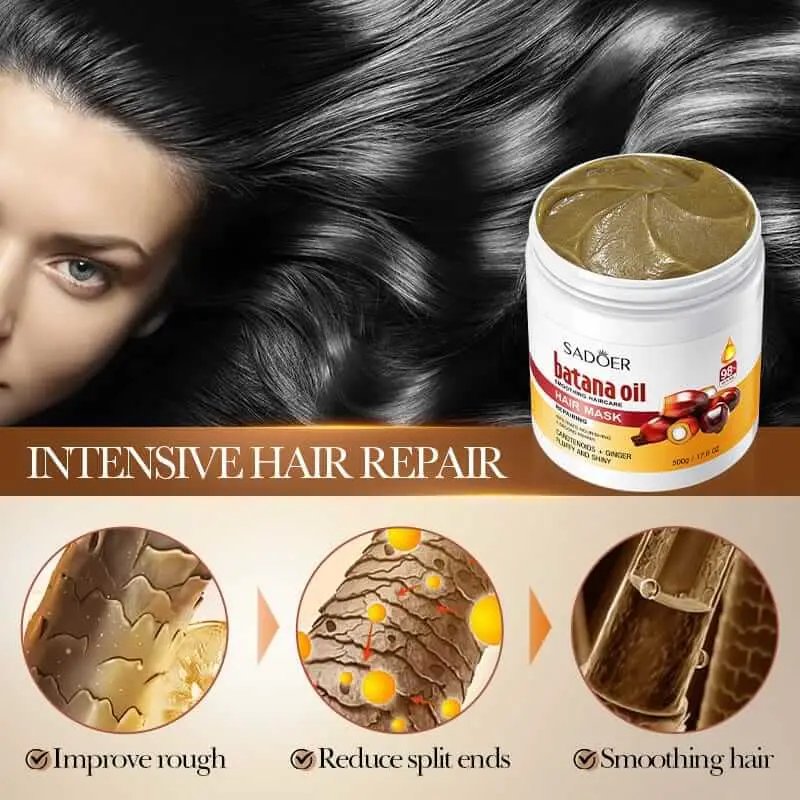 Masque Capillaire Lissant Et Réparateur À L'Huile De Batana SADOER (500g)