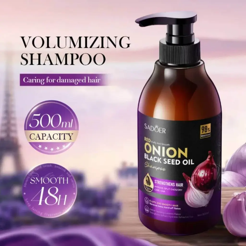 SHAMPOOING SADOER À L'OIGNON ROUGE ET HUILE DE GRAINE DE NOIR (SADOER - 500ml)  