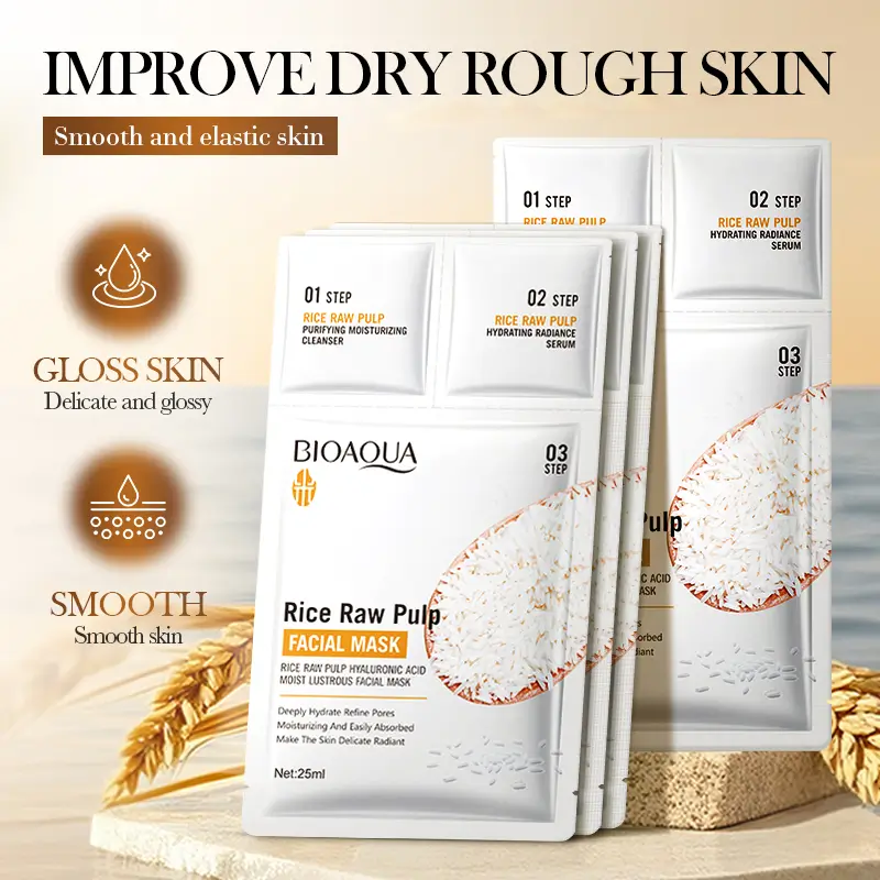 قناع الوجه بخلاصة لب الأرز الخام المرطب والمشرق (BIOAQUA)