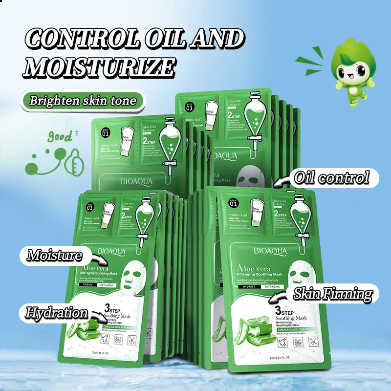 Steps Aloe Vera Anti-Aging Soothing Facial Mask (BIOAQUA)