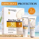 Coffret Crème Solaire Hydratante à la Pulpe de Riz Brut 2 Pièces Haute Protection SPF 50+ (BIOAQUA).  