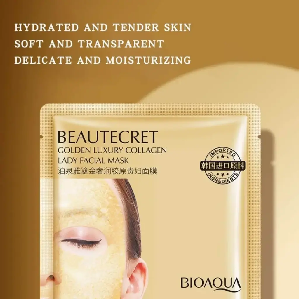 ماسك الذهب والكولاجين الفاخر للوجه لتغذية وشد البشرة (BIOAQUA / BEAUTECRET)
