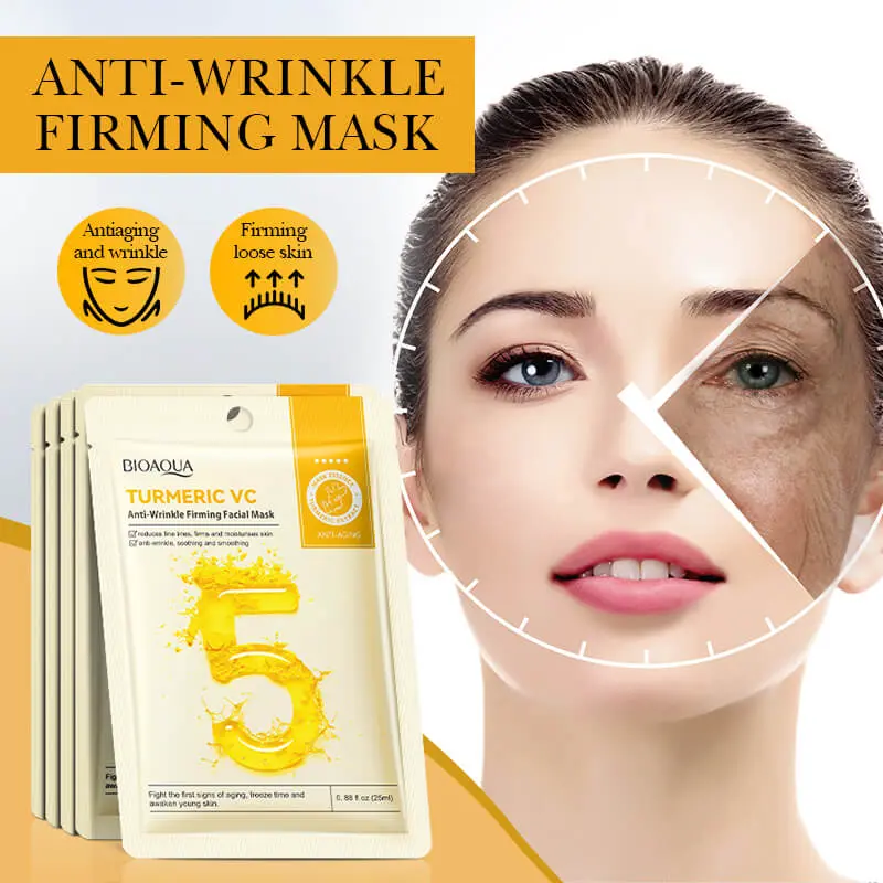   Masque Visage Raffermissant Anti-Rides au Curcuma et Vitamine C (BIOAQUA)