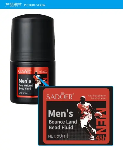 SADOER MEN'S BOUNCE LAND BEAD FLUID ROLL-ON (50ml / Anti-Perspirant Deodorization - 48h).