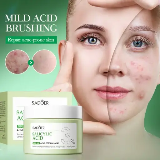 Disques De Coton Masque Au Salicylic Acid 3% Anti-Acné SADOER (55Pcs / 110g)