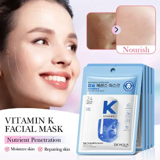 [Q,,ت م و34.]   Masque Visage Apaisant à la Vitamine K (BIOAQUA)
