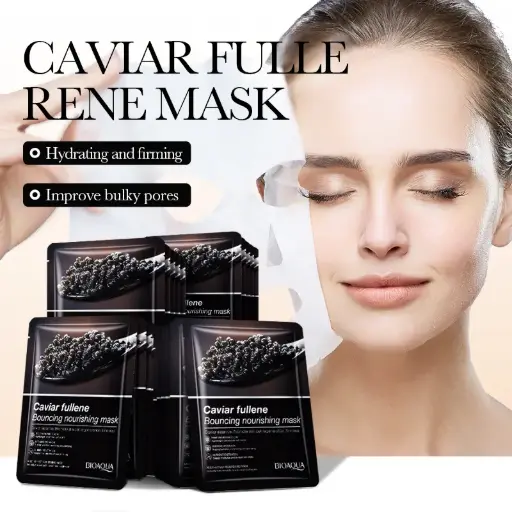 [A,,ت م و17.]  Masque Visage Nourrissant et Rebondissant au Caviar et Fullérène (BIOAQUA)