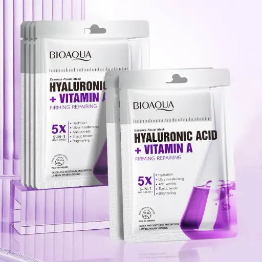 [Q,,ت م و30.]  BIOAQUA Hyaluronic Acid + Vitamin A Firming Repairing Facial Mask (BIOAQUA)
