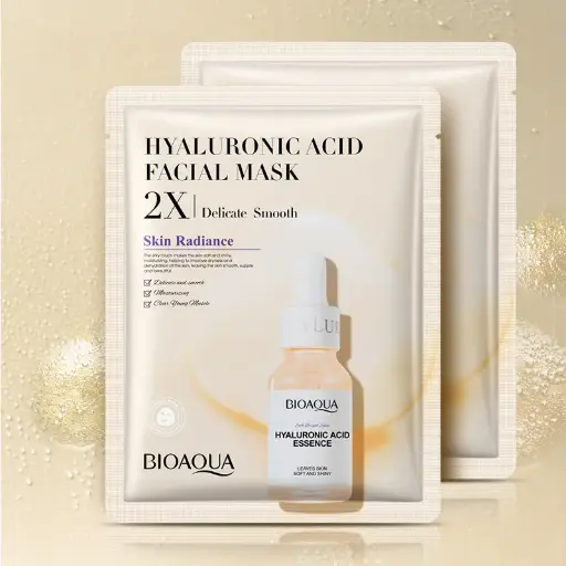 [Q,,ت م و22.] قناع الوجه بحمض الهيالورونيك لترطيب ونعومة البشرة مضاعفة 2X (BIOAQUA)