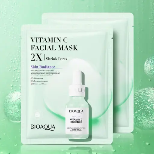[T,,ت م و49.] Masque Visage à la Vitamine C 2X Resserre les Pores et Éclat de la Peau (BIOAQUA)