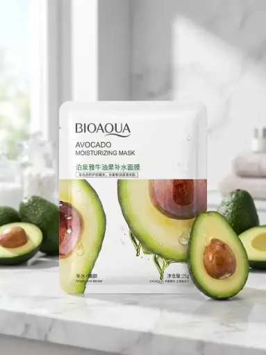 [T,,ت م و40.] قناع الوجه بخلاصة الأفوكادو المغذية للترطيب والنعومة (BIOAQUA)